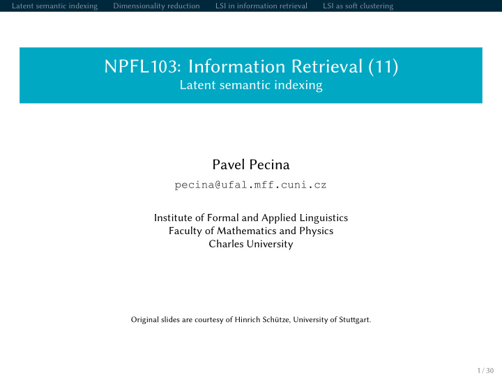 npfl103 information retrieval 11