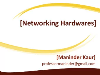 [Networking Hardwares]  [Maninder Kaur]  professormaninder@gmail.com  What is Networking Hardware?