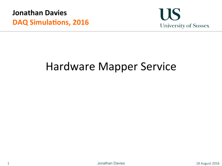 hardware mapper service