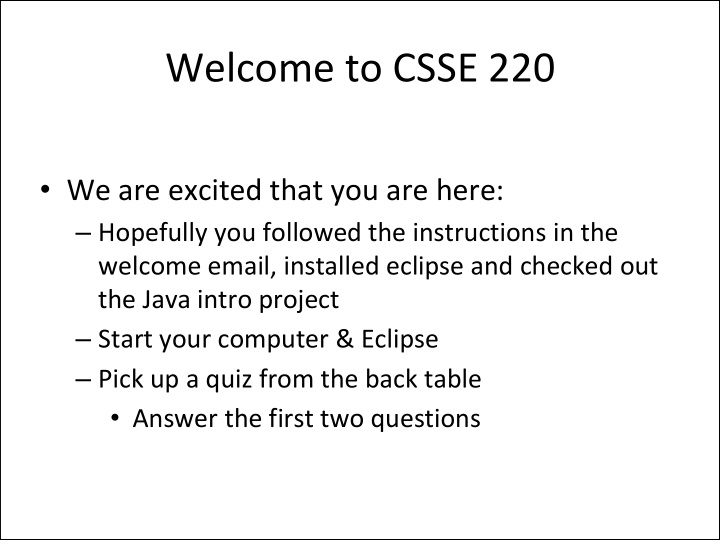 welcome to csse 220