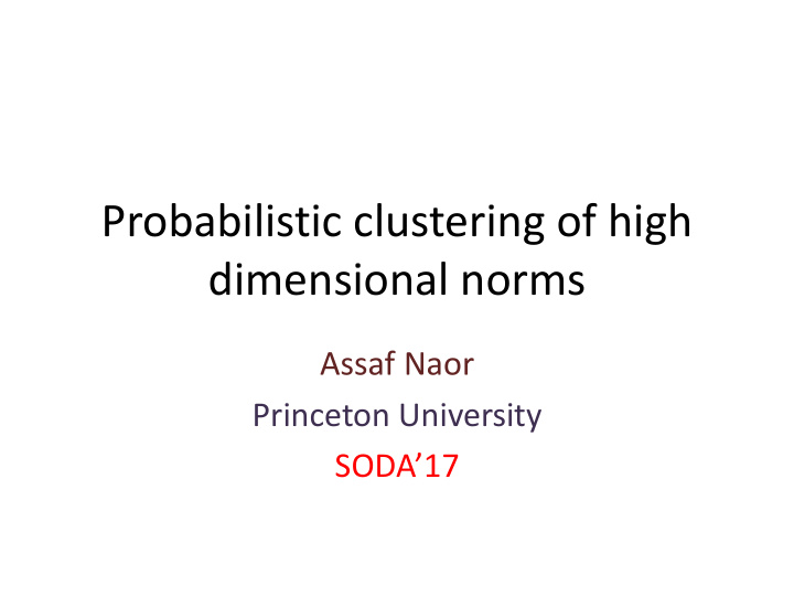 dimensional norms