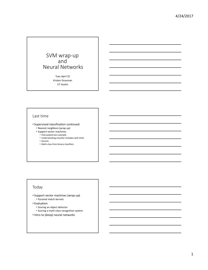 svm wrap up and neural networks