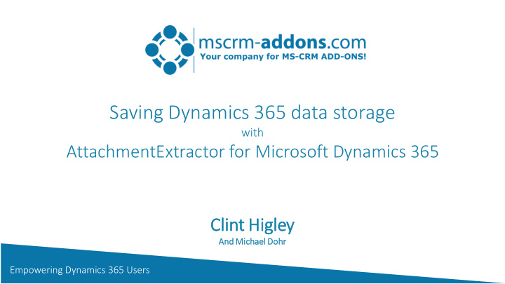 saving dynamics 365 data storage