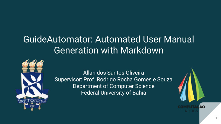 guideautomator automated user manual generation with