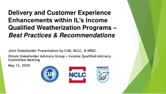 Qualified Weatherization Programs   Best Practices &amp; Recommendations  Joint Stakeholder