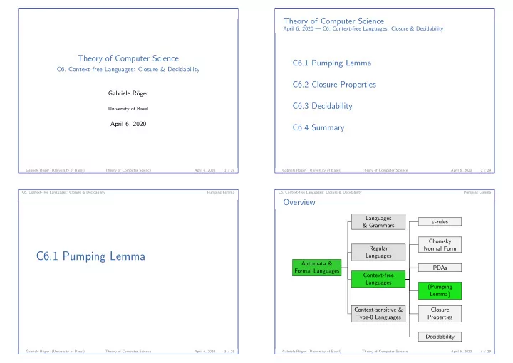 c6 1 pumping lemma