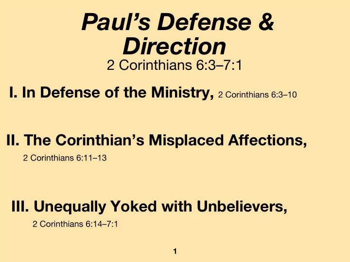 paul s defense direction