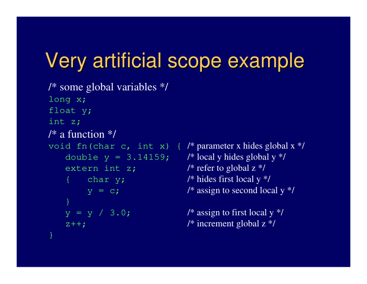 very artificial scope example very artificial scope