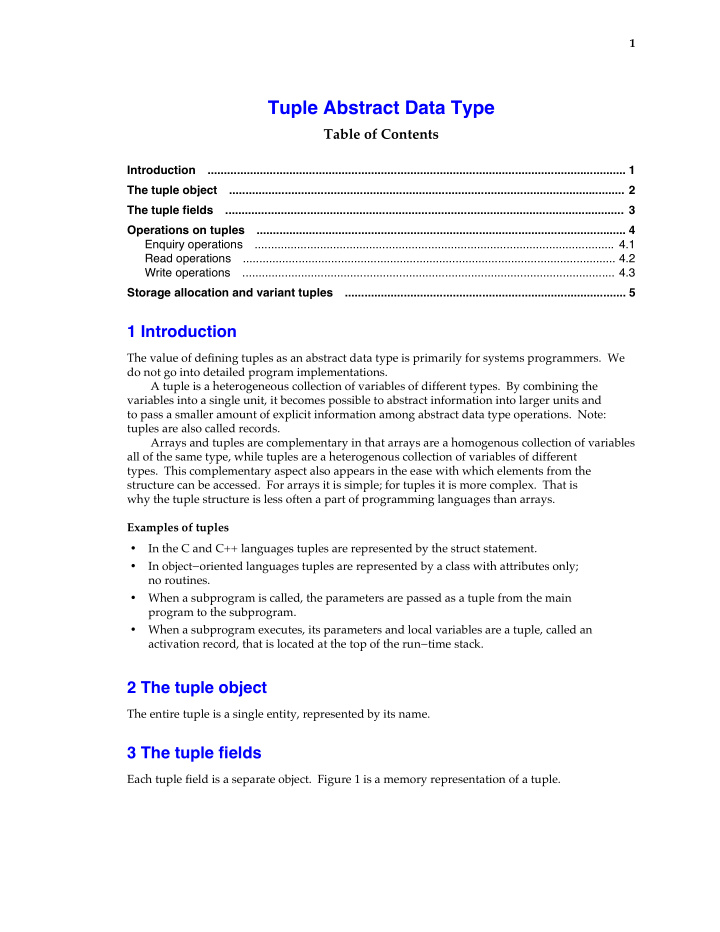 tuple abstract data type