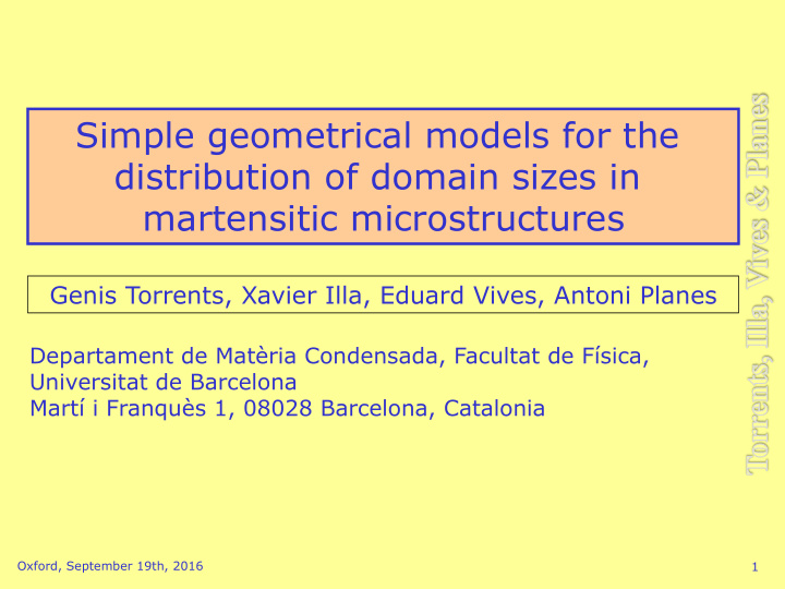 simple geometrical models for the distribution of domain