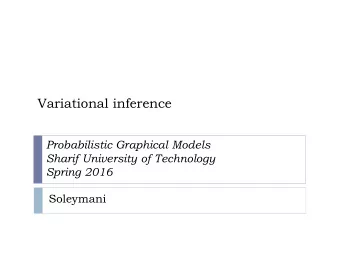 Variational inference  Probabilistic Graphical Models  Sharif University of Technology  Spring 2016