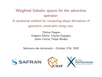 Weighted Sobolev spaces for the advection  operator:  A variational method for computing shape