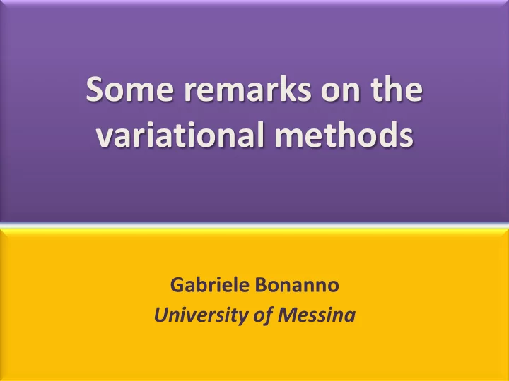 variational methods