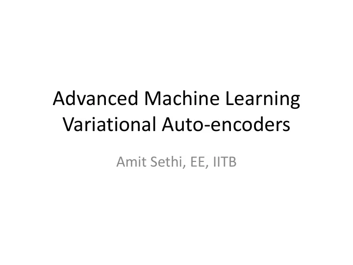 advanced machine learning