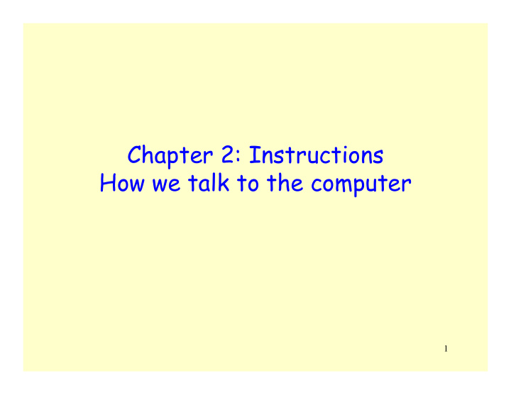 chapter 2 instructions how we talk to the computer
