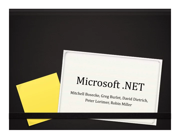 mitchell bosecke greg burlet david dietrich peter lorimer