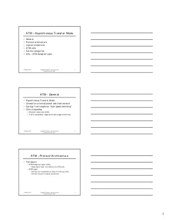1  ATM  Logical Connect ions   Vir t ual channel connect ion (VCC)   A var iable-rat e, f