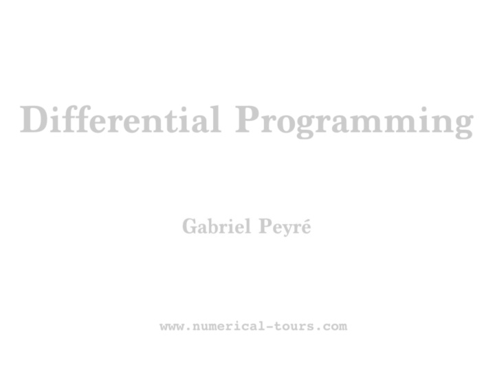 differential programming