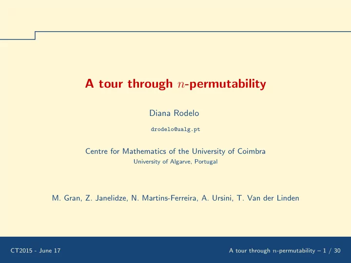 a tour through n permutability