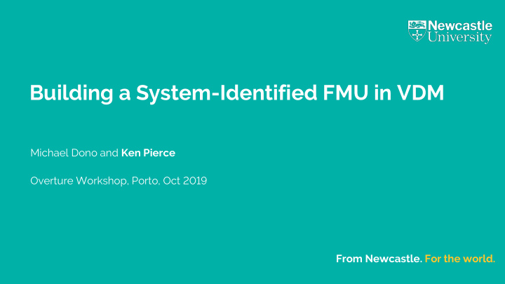 building a system identified fmu in vdm