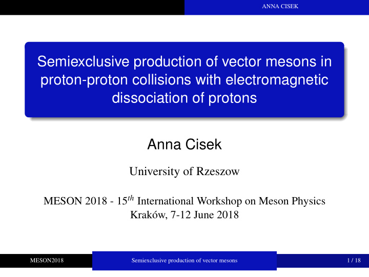 semiexclusive production of vector mesons in proton