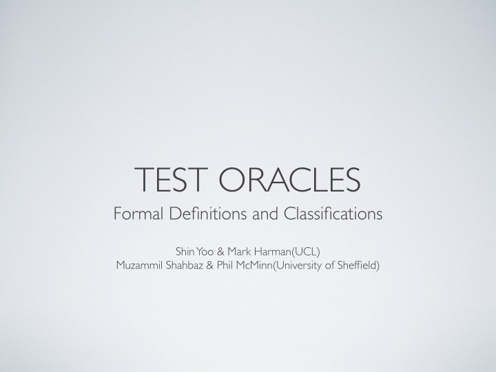test oracles