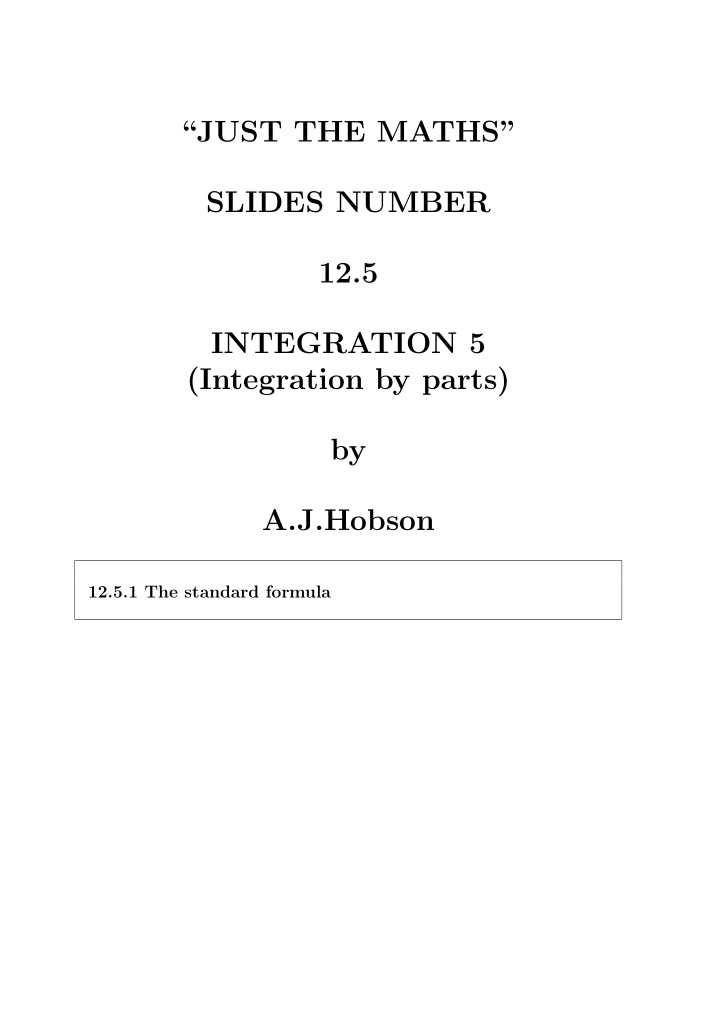 just the maths slides number 12 5 integration 5