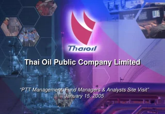Thai Oil Public Company Limited  Thai Oil Public Company Limited  PTT Management, Fund Managers