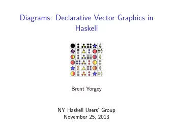 Diagrams: Declarative Vector Graphics in  Haskell  Brent Yorgey  NY Haskell Users Group