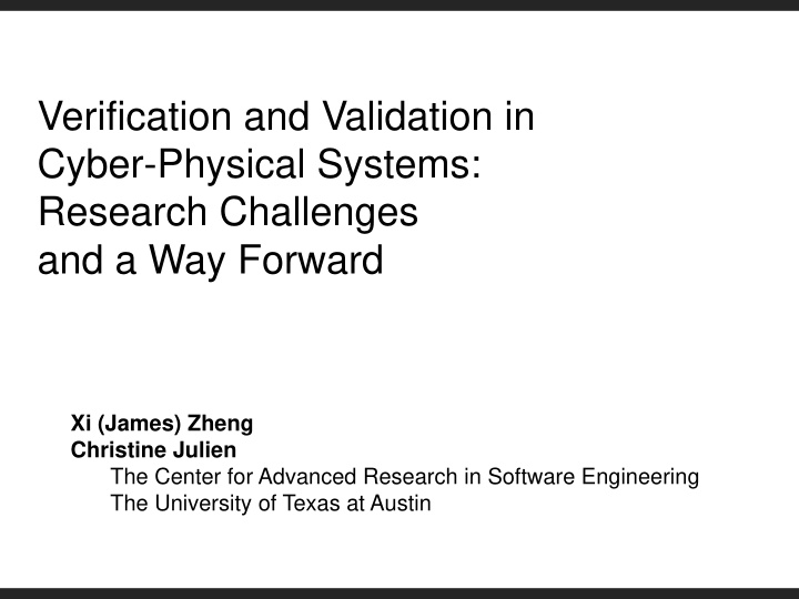 verification and validation in cyber physical systems