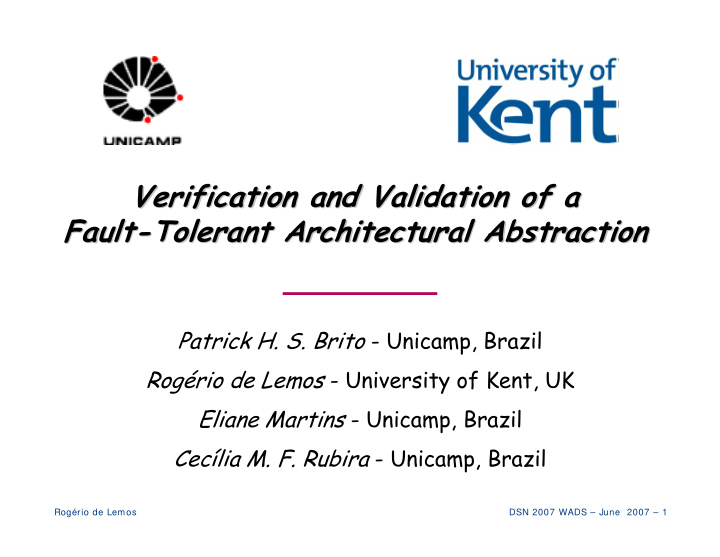 verification and validation of a verification and