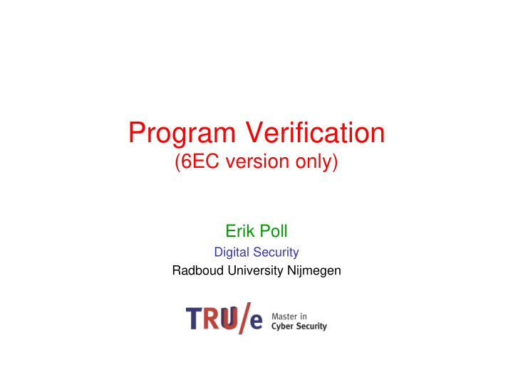 program verification