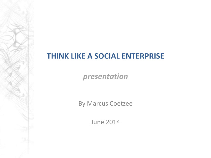 think like a social enterprise presentation