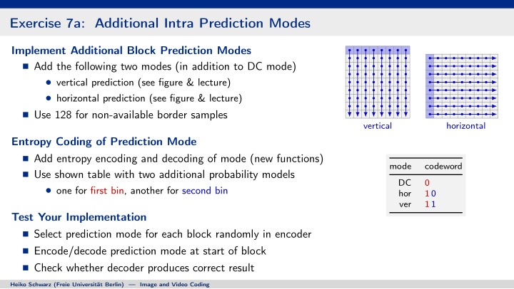 exercise 7a additional intra prediction modes