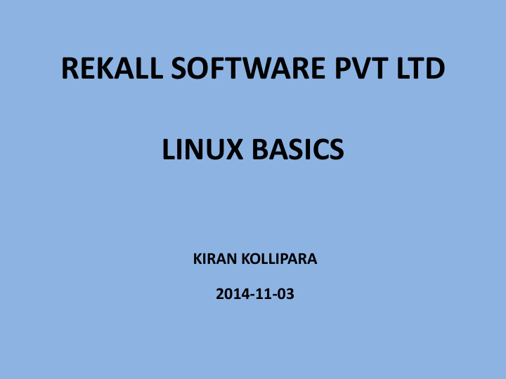 rekall software pvt ltd