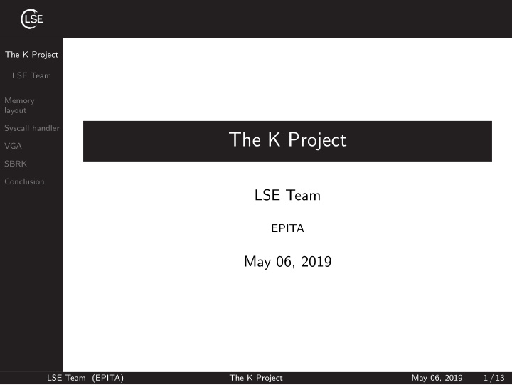 the k project