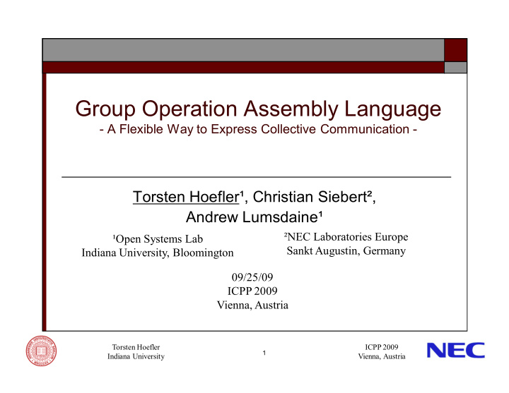 group operation assembly language