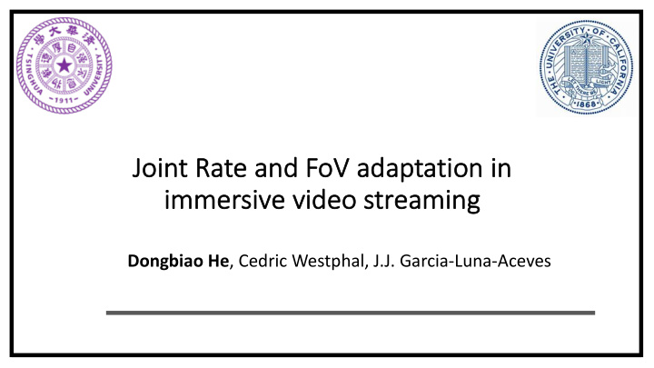 joint ra rate and fov adaptation in immer immersiv sive e