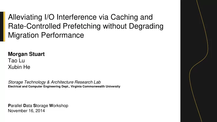 alleviating i o interference via caching and