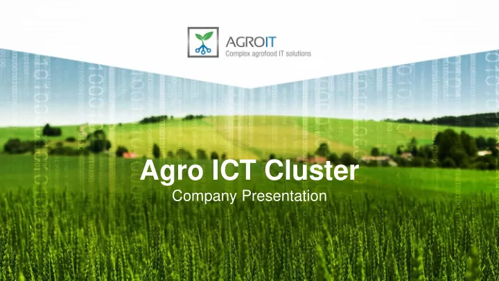 agro ict cluster