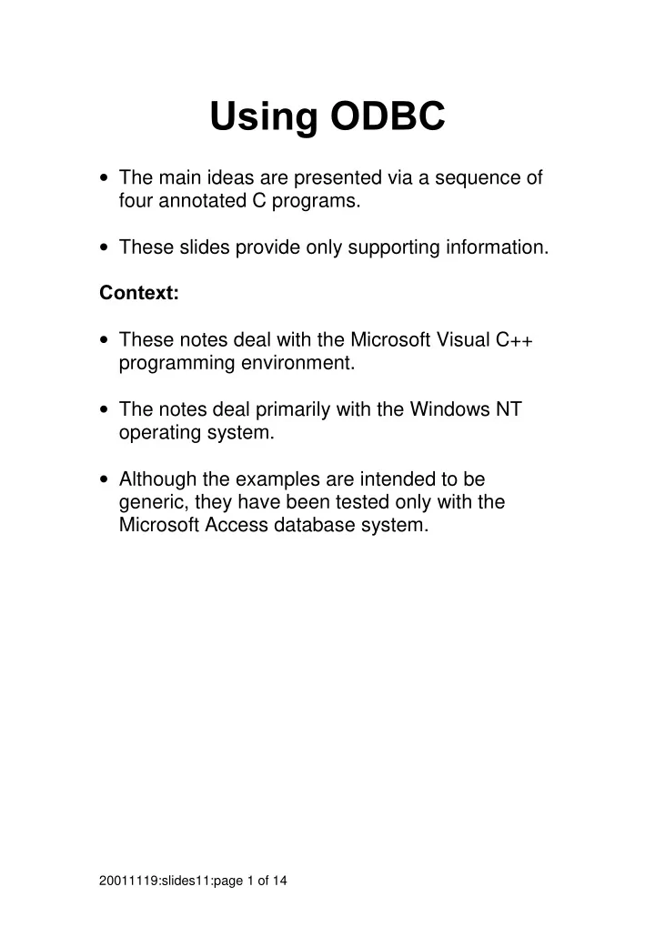 the main ideas are presented via a sequence of four