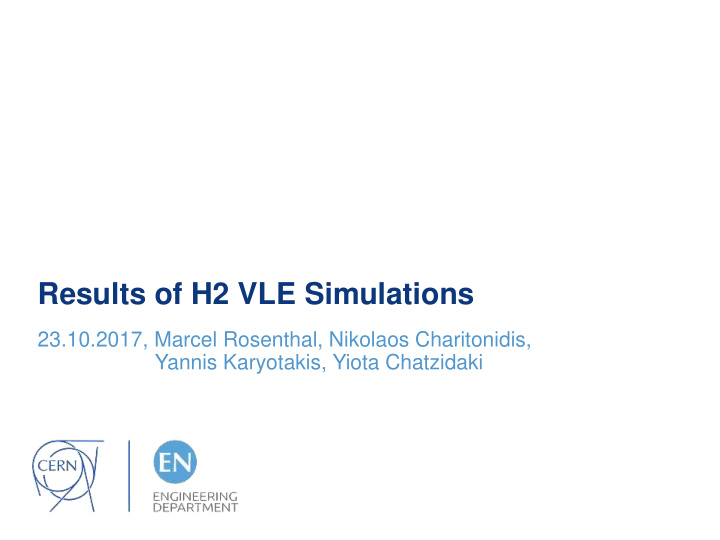 results of h2 vle simulations