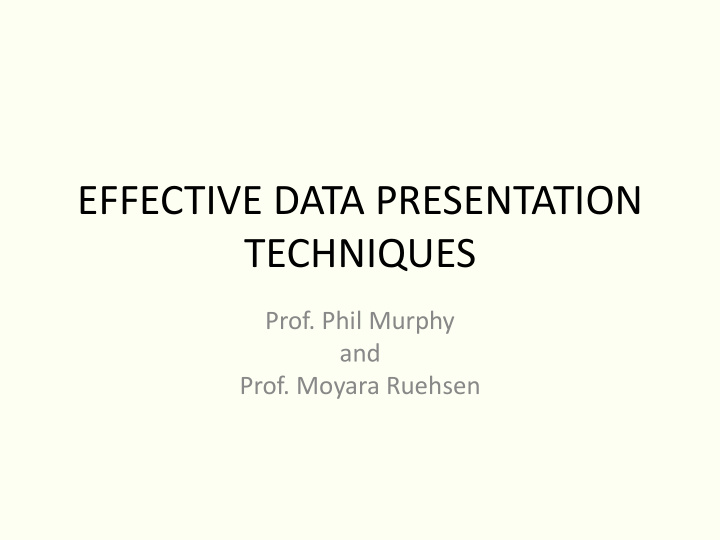 effective data presentation techniques
