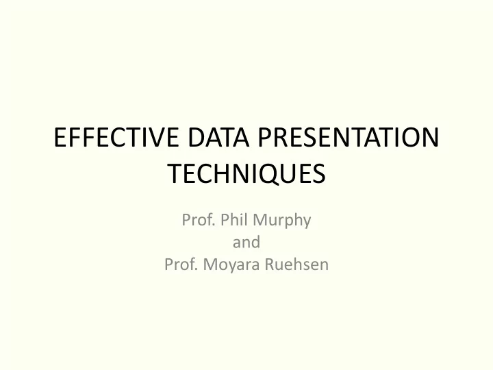 effective data presentation techniques