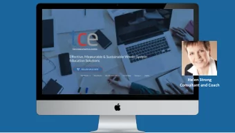 Helen Strong  Consultant and Coach  Wh  a  t  t  o  d  o  i  f  t  h  e  t  e  c  h  f  a  i  l  s