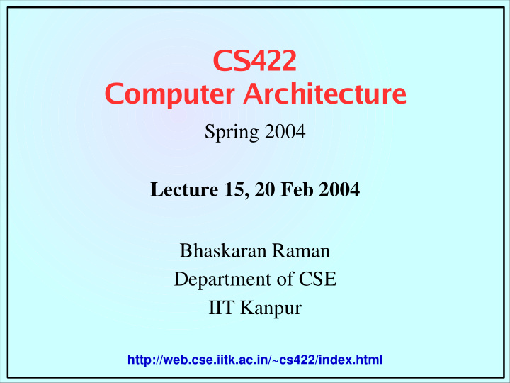 cs422 computer architecture