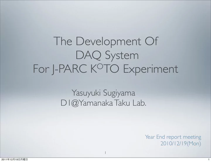 the development of daq system for j parc k o to experiment