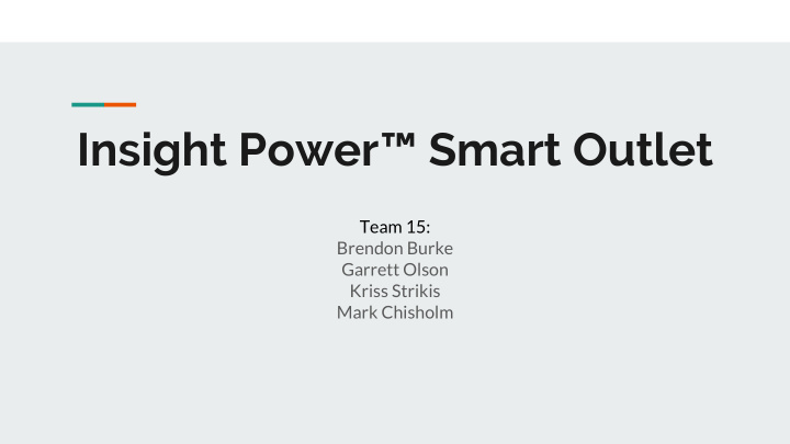 insight power smart outlet