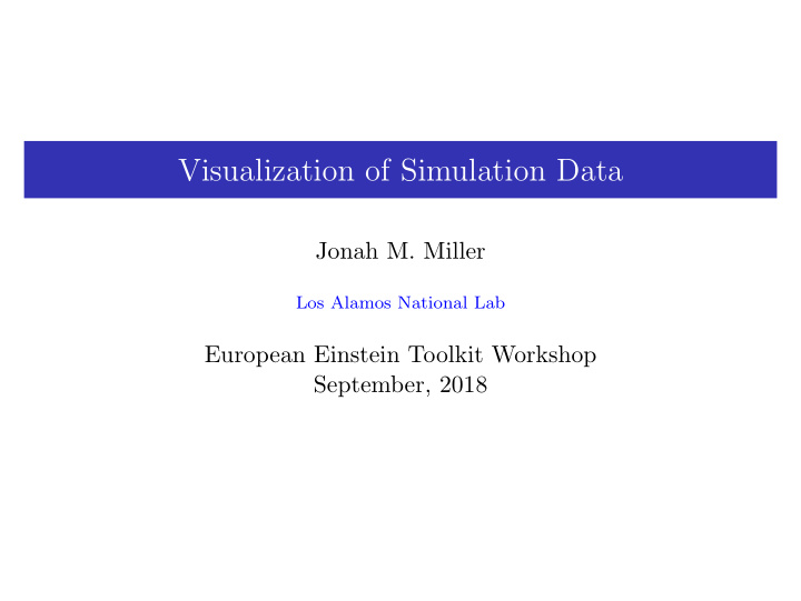 visualization of simulation data