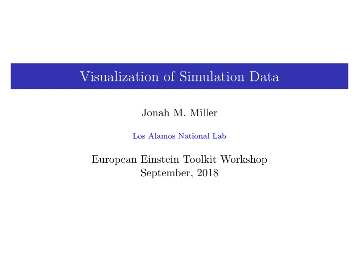 visualization of simulation data